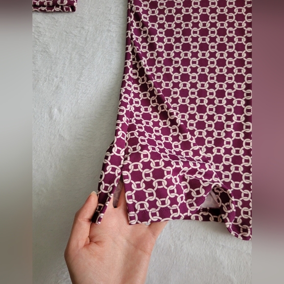 CharterClub 3/4 Sleeve Button-up Women's Blouse Burgundy Color SIZE S - Picture 7 of 15